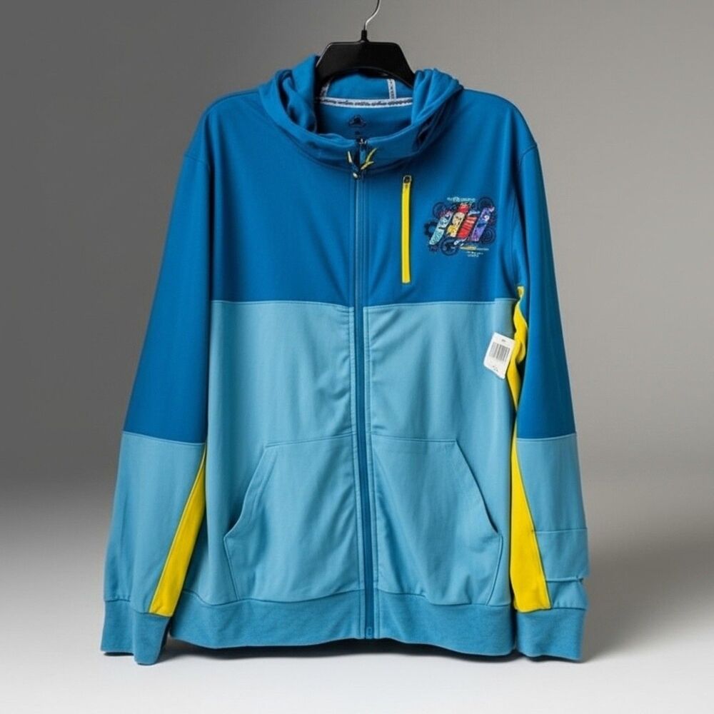 New RUN DISNEY Men's M Performance Trac Jacket Full Zip Hoodie $94.99